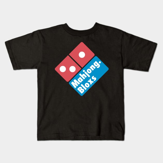 Mahjong Pizaa Domino Kids T-Shirt by Merchsides